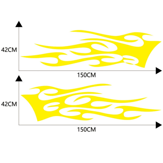 2 PCS/Set D-751 Flame Pattern Car Modified Decorative Sticker(Yellow) by buy2fix