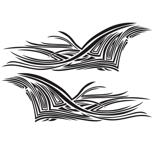 2 PCS/Set D-752 Lines Pattern Car Modified Decorative Sticker(Black) by buy2fix