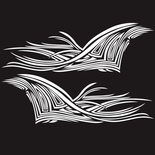 2 PCS/Set D-752 Lines Pattern Car Modified Decorative Sticker(White) by buy2fix