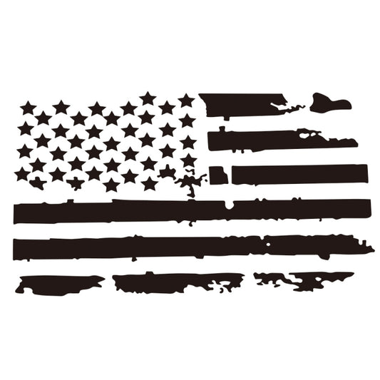 D-778 American Flag Pattern Car Modified Decorative Sticker(Black) by buy2fix