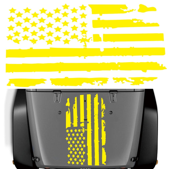 D-778 American Flag Pattern Car Modified Decorative Sticker(Yellow)