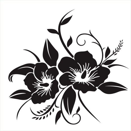D-798 Flowers Bloom Pattern Car Modified Decorative Sticker(Black) by buy2fix