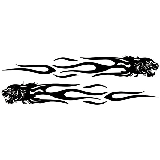 2 PCS/Set D-815 Flame Lion Pattern Car Modified Decorative Sticker(Black) by buy2fix