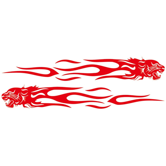 2 PCS/Set D-815 Flame Lion Pattern Car Modified Decorative Sticker(Red) by buy2fix