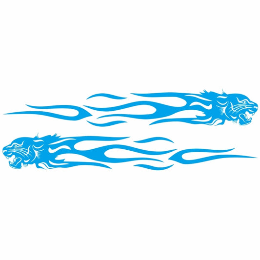 2 PCS/Set D-815 Flame Lion Pattern Car Modified Decorative Sticker(Blue) by buy2fix