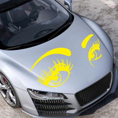 D-821 Beauty Eyes Pattern Car Modified Decorative Sticker(Yellow) - In Car by buy2fix | Online Shopping UK | buy2fix