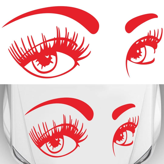 D-821 Beauty Eyes Pattern Car Modified Decorative Sticker(Red)