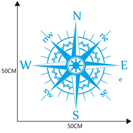 D-863 Compass Pattern Car Modified Decorative Sticker(Blue) by buy2fix