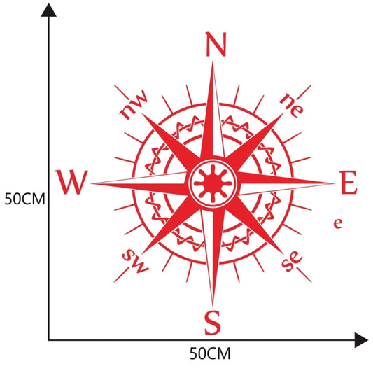 D-863 Compass Pattern Car Modified Decorative Sticker(Red) by buy2fix