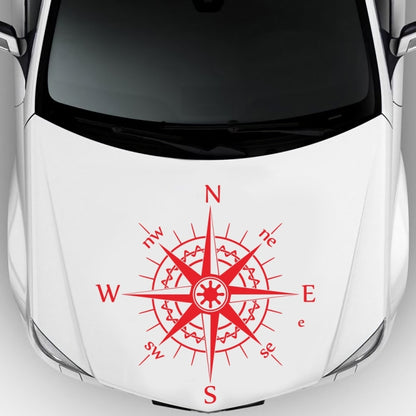 D-863 Compass Pattern Car Modified Decorative Sticker(Red) - In Car by buy2fix | Online Shopping UK | buy2fix