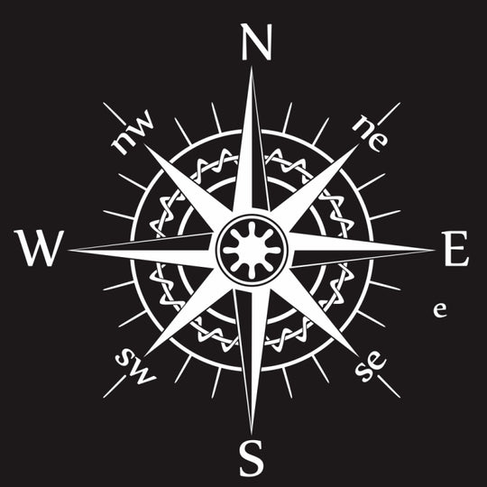 D-863 Compass Pattern Car Modified Decorative Sticker(White)