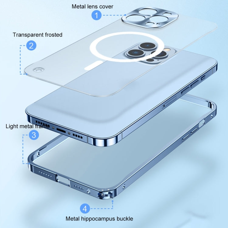 For iPhone 14 Pro Max Metal Frame Frosted PC Shockproof MagSafe Case (Ocean Blue) - iPhone 14 Pro Max Cases by buy2fix | Online Shopping UK | buy2fix