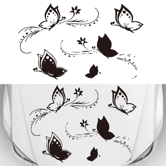D-907 Butterflies Pattern Car Modified Decorative Sticker(Black)