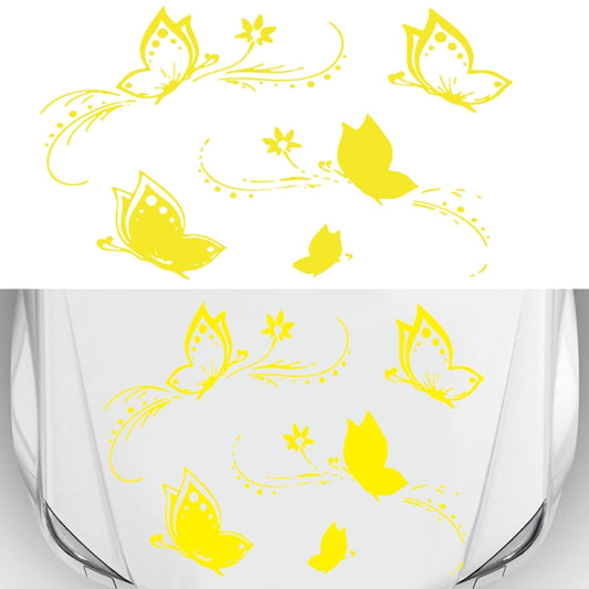 D-907 Butterflies Pattern Car Modified Decorative Sticker(Yellow) by buy2fix