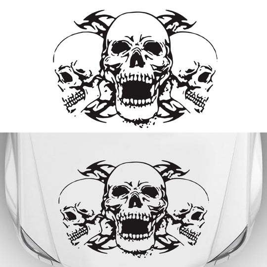 D-923 Three Skulls Pattern Car Modified Decorative Sticker(Black)