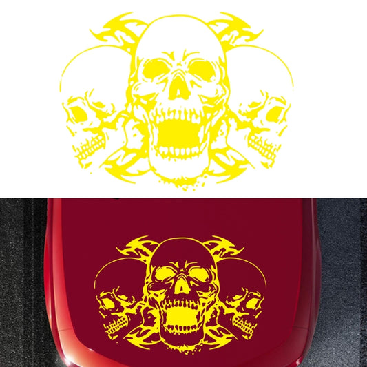 D-923 Three Skulls Pattern Car Modified Decorative Sticker(Yellow) by buy2fix
