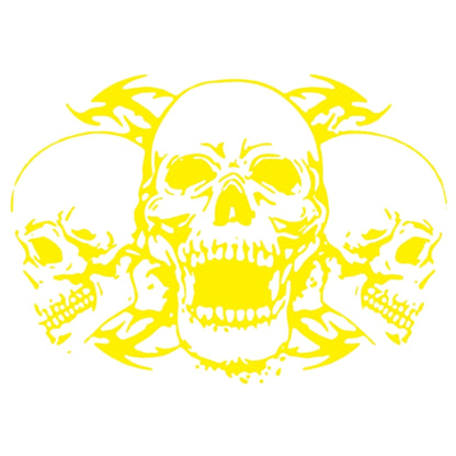 D-923 Three Skulls Pattern Car Modified Decorative Sticker(Yellow) - In Car by buy2fix | Online Shopping UK | buy2fix