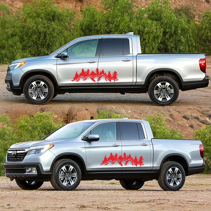 2 PCS/Set D-924 Mountain Woods Pattern Car Modified Decorative Sticker(Red) by buy2fix