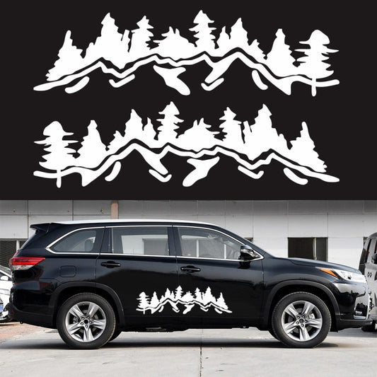 2 PCS/Set D-924 Mountain Woods Pattern Car Modified Decorative Sticker(White) by buy2fix