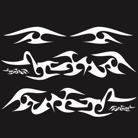 2 PCS/Set D-925 Flame Pattern Car Modified Decorative Sticker(White) by buy2fix