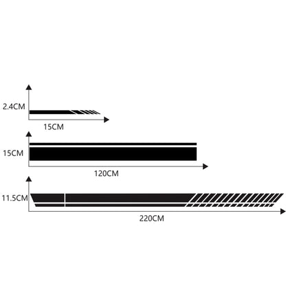 D-936 Stripe Pattern Car Modified Decorative Sticker(Black) by buy2fix