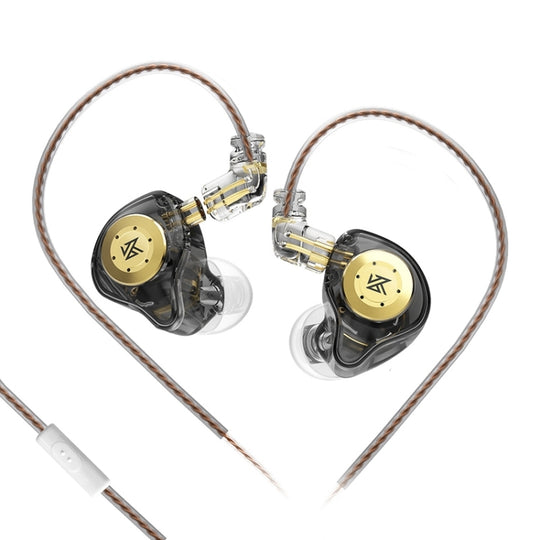 KZ-EDX PRO Écouteurs intra-auriculaires dynamiques HiFi pour musique de sport, style : avec microphone (noir transparent) de 1,25 m
