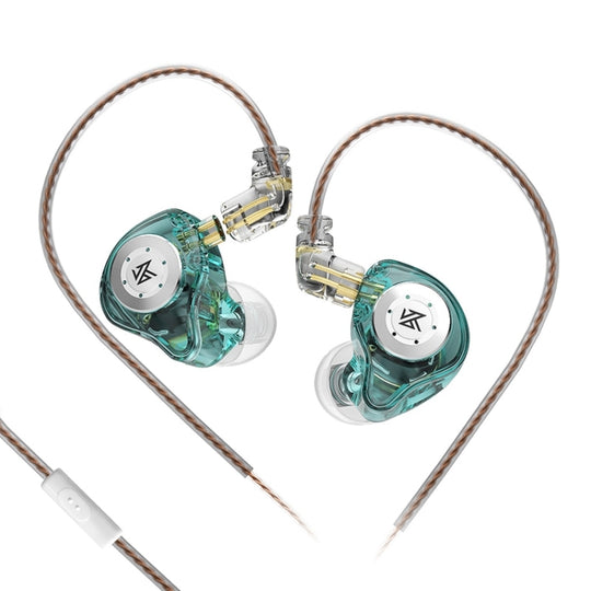 KZ-EDX PRO Écouteurs intra-auriculaires dynamiques HiFi pour musique de sport, style : avec microphone (cyan transparent) de 1,25 m