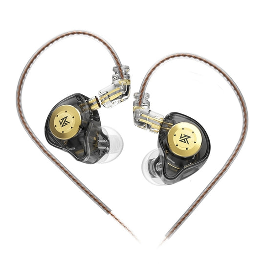 KZ-EDX PRO Écouteurs intra-auriculaires dynamiques HiFi pour musique de sport, style : sans microphone (noir transparent) de 1,25 m