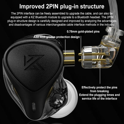 KZ-ZEX PRO 1.2m Electrostatic Coil Iron Hybrid In-Ear Headphones, Style:With Microphone(Pearl Chrome) - In Ear Wired Earphone by KZ | Online Shopping UK | buy2fix