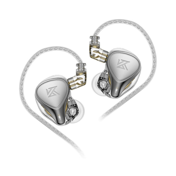 KZ-ZEX PRO 1.2m Electrostatic Coil Iron Hybrid In-Ear Headphones, Style:Without Microphone(Pearl Chrome) - In Ear Wired Earphone by KZ | Online Shopping UK | buy2fix