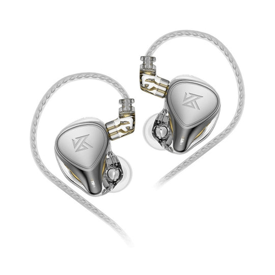 KZ-ZEX PRO 1.2m Electrostatic Coil Iron Hybrid In-Ear Headphones, Style:Without Microphone(Pearl Chrome)