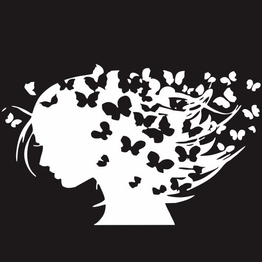 D-956 Butterfly Girl Pattern Car Modified Decorative Sticker(White) by buy2fix