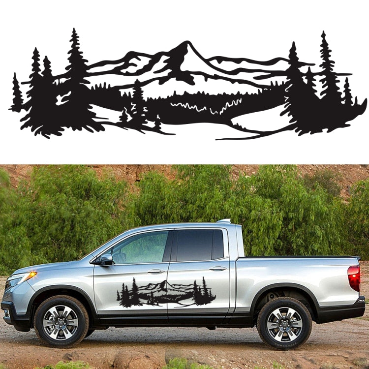 2 PCS/Set D-957 Mountains Pattern Car Modified Decorative Sticker(Black) - In Car by buy2fix | Online Shopping UK | buy2fix