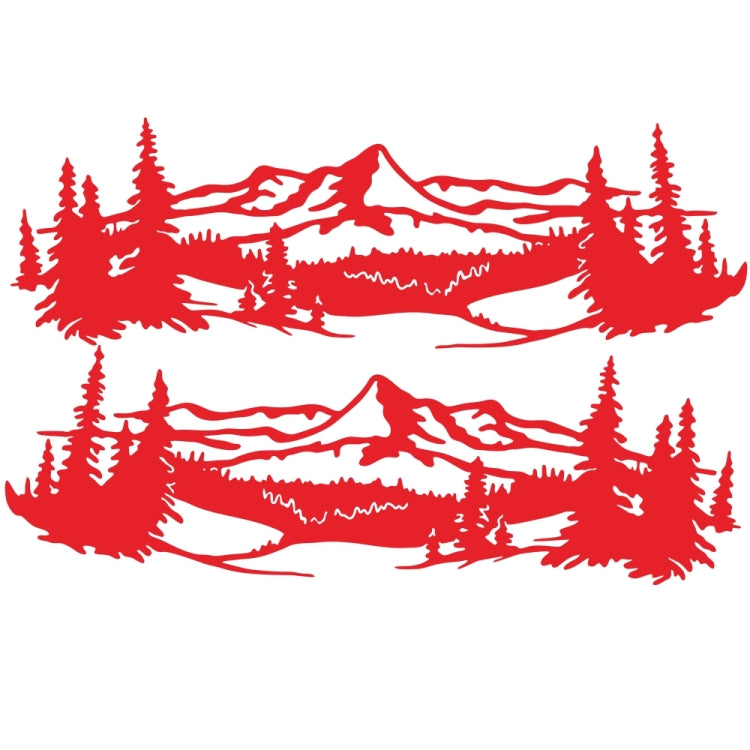 2 PCS/Set D-957 Mountains Pattern Car Modified Decorative Sticker(Red) - In Car by buy2fix | Online Shopping UK | buy2fix