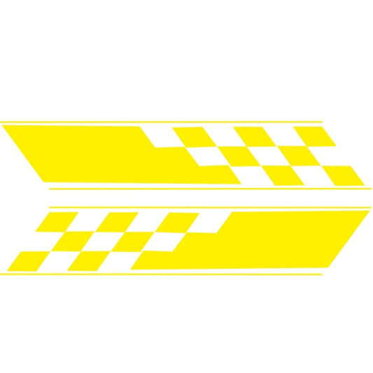 2 PCS/Set D-962 Checkered Flag Pattern Car Modified Decorative Sticker(Yellow) by buy2fix