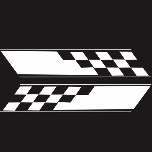 2 PCS/Set D-962 Checkered Flag Pattern Car Modified Decorative Sticker(White) by buy2fix