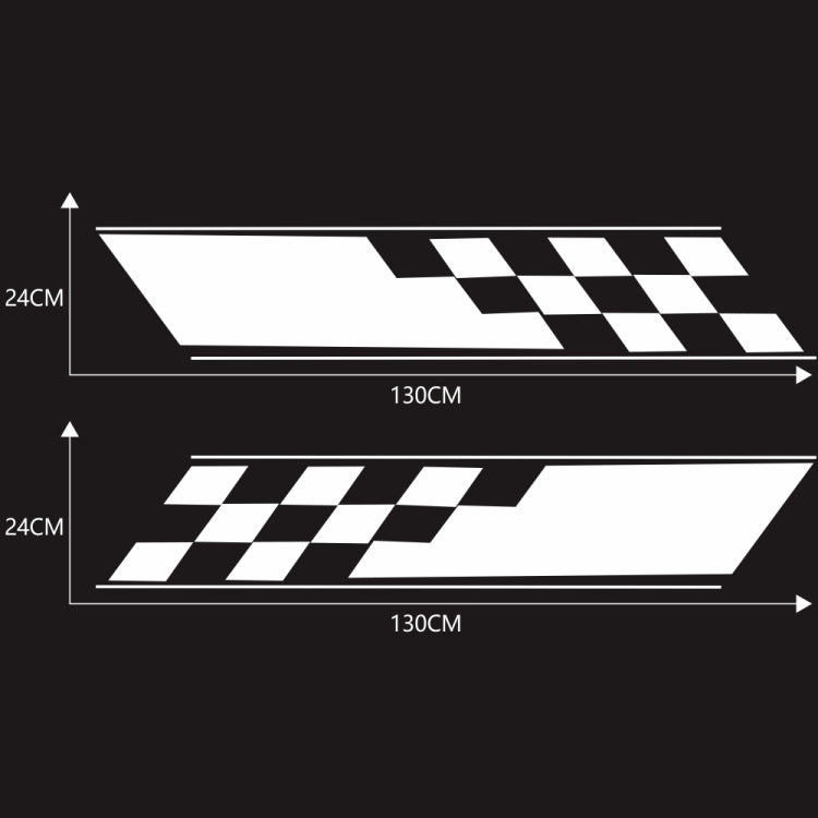 2 PCS/Set D-962 Checkered Flag Pattern Car Modified Decorative Sticker(White) - In Car by buy2fix | Online Shopping UK | buy2fix