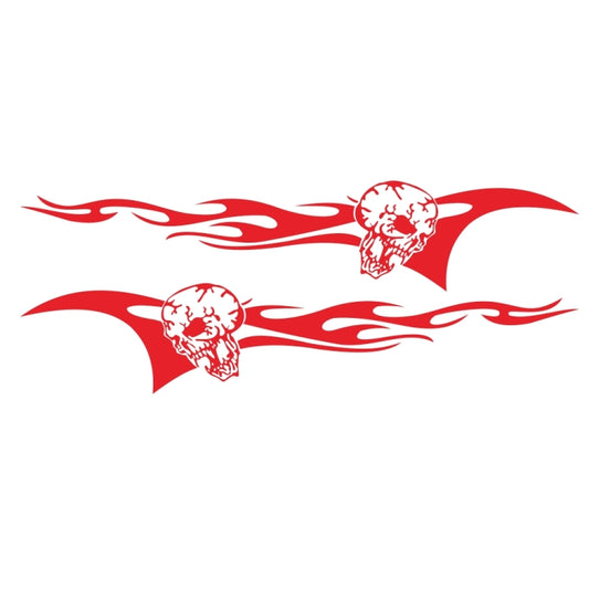 2 PCS/Set D-964 Skull Flame Pattern Car Modified Decorative Sticker(Red) by buy2fix