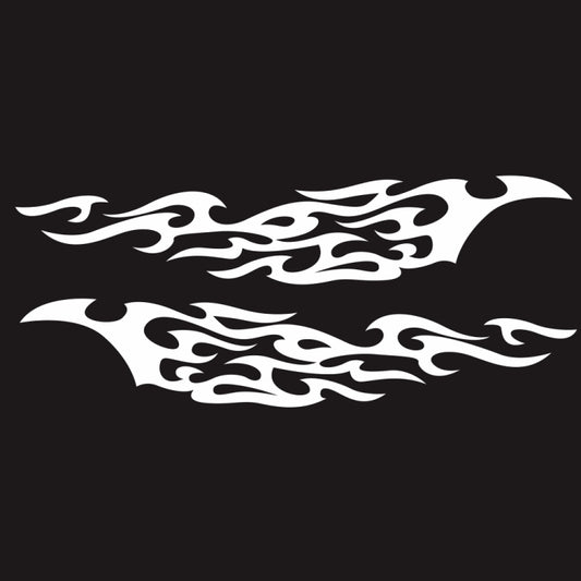 2 PCS/Set D-969 Flame Pattern Car Modified Decorative Sticker(White) by buy2fix