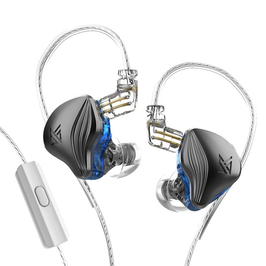 KZ-ZEX Écouteurs intra-auriculaires dynamiques électrostatiques de 1,2 m pour musique de sport, style : avec microphone (gris pistolet)