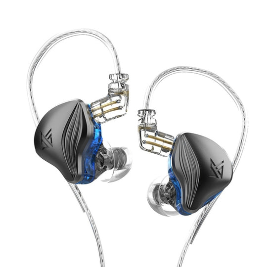 KZ-ZEX Écouteurs intra-auriculaires dynamiques électrostatiques de 1,2 m pour musique de sport, style : sans microphone (gris pistolet)