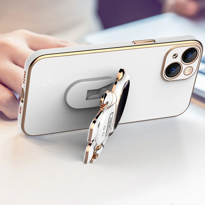 For iPhone 11 Plating Astronaut Holder Phone Case (Matcha Green) by buy2fix