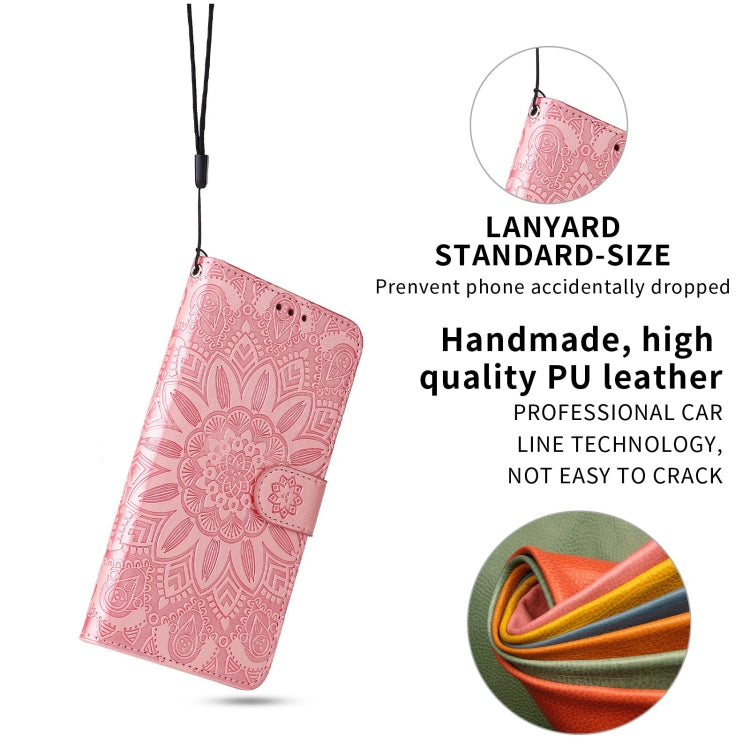 For iPhone 11 Embossed Sunflower Leather Phone Case (Pink) by buy2fix