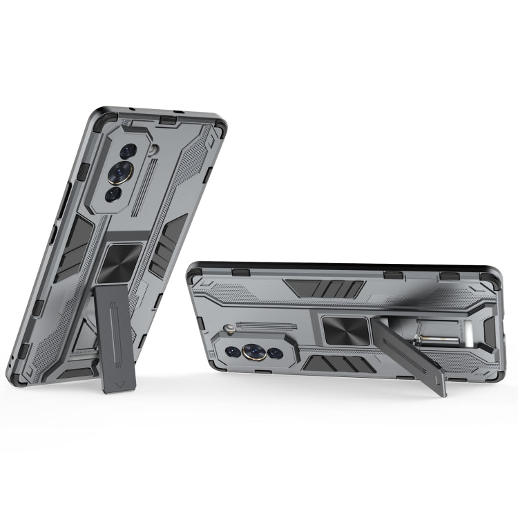 For Huawei Nova 10 4G Supersonic PC + TPU Shock-proof Protective Phone Case with Holder(Grey) - Huawei Cases by buy2fix | Online Shopping UK | buy2fix