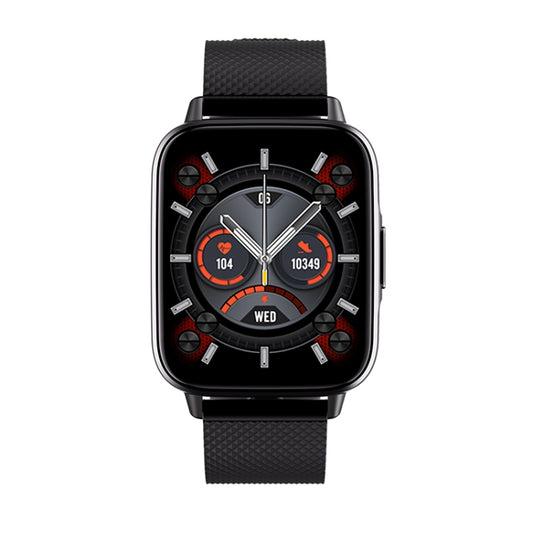 FW02 1.7 Inch Square Screen Silicone Strap Smart Health Watch Supports Heart Rate, Blood Oxygen Monitoring(Black) by buy2fix