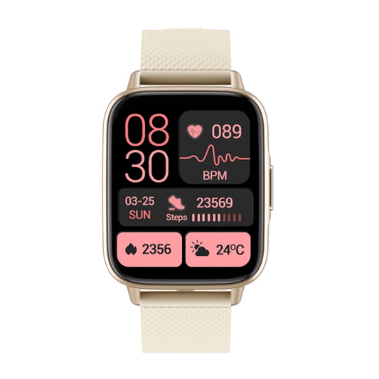 FW02 1.7 Inch Square Screen Silicone Strap Smart Health Watch Supports Heart Rate, Blood Oxygen Monitoring(Gold) by buy2fix