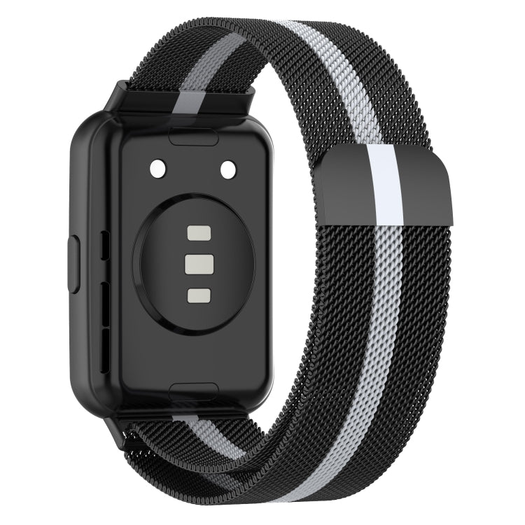 For Huawei Watch Fit 2 Milan Magnetic Stainless Steel Watch Band(Black Grey) by buy2fix