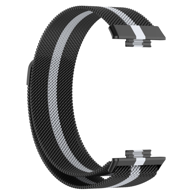 For Huawei Watch Fit 2 Milan Magnetic Stainless Steel Watch Band(Black Grey) by buy2fix