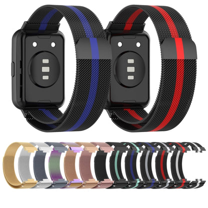 For Huawei Watch Fit 2 Milan Magnetic Stainless Steel Watch Band(Black Grey) by buy2fix