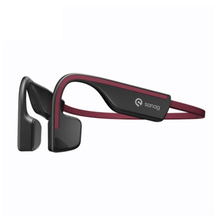 Sanag A11S Bone Conduction Second-generation Air Conduction Headphones(Black Red) - Sport Earphone by Sanag | Online Shopping UK | buy2fix